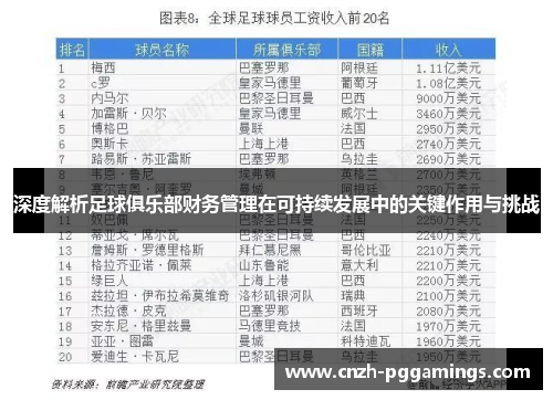 深度解析足球俱乐部财务管理在可持续发展中的关键作用与挑战